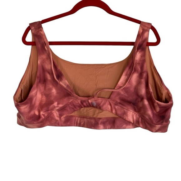 Athleta Exhale Printed Sports Bra Terracotta Rusty Orange Low Impact Soft Sz 3x - Picture 4 of 16